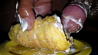 Fucking my cream filled scone of a piece with a fleshlight. Filling it fly to pieces my cock cream.