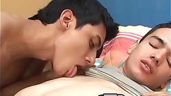 Handsome latino butt buddies have a bare fucking session
