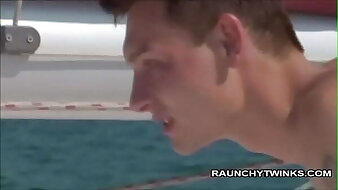 Two Naughty Twinks Fuck On A Sail Row-boat